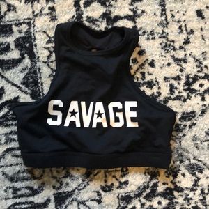 NWOT high neck Savage Barbell sports bra